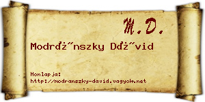 Modránszky Dávid névjegykártya