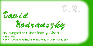 david modranszky business card