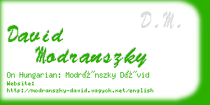 david modranszky business card